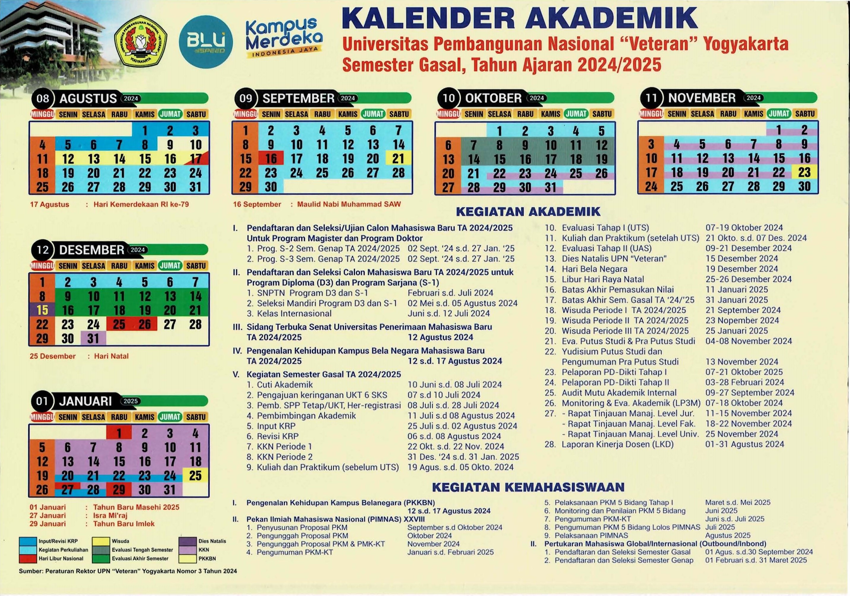 Kalender Akademik Tahun Akademik Gasal 2024 - 2025